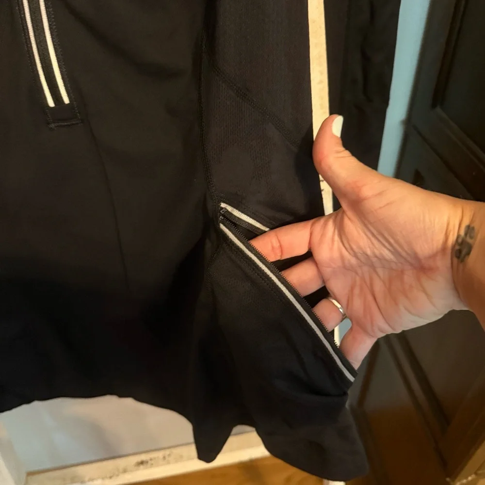 Lululemon Black 3/4 Zip Up Athletic Top with Pockets - Picture 2 of 9
